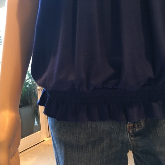 Kenar Royal Blue Knit Detail Tank - Picture 4 of 5